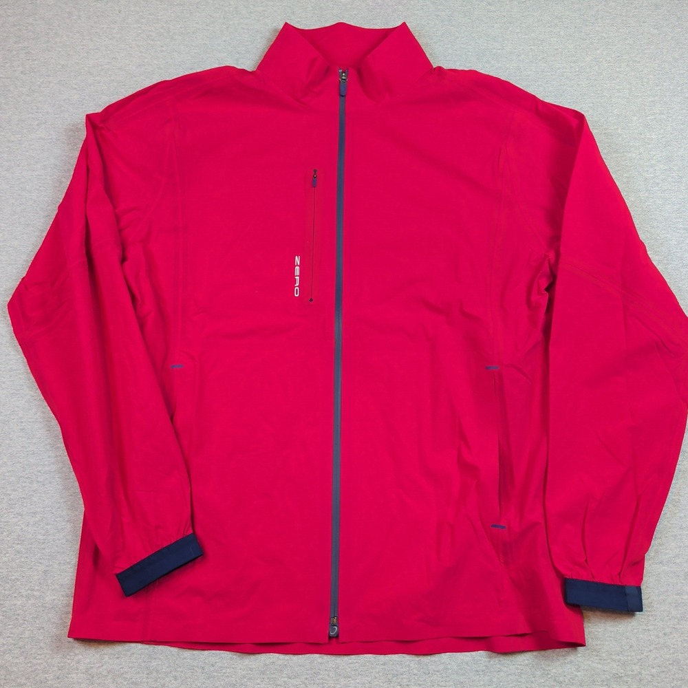 Zero Restriction Mens Bond Lightweight Golf Jacket Red Full Zip Windbreaker